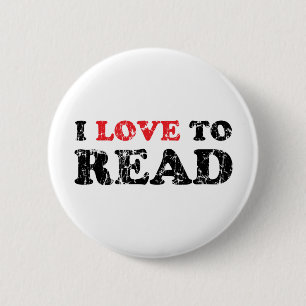 Badge Rond 5 Cm J'Aime Lire Distasinée