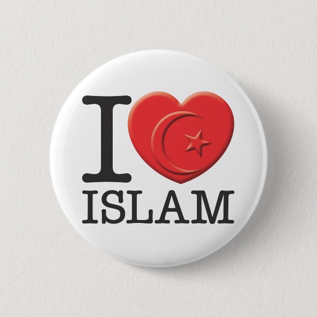 Badge Rond 5 Cm J'aime l'Islam (Devant)