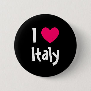 Badge Rond 5 Cm J'aime l'Italie