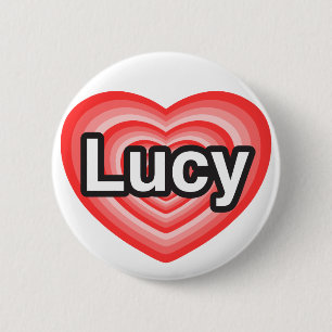 Badge Rond 5 Cm J'aime Lucy. Je t'aime Lucy. Coeur