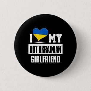 Badge Rond 5 Cm J'aime ma chaude petite amie ukrainienne Ukraine