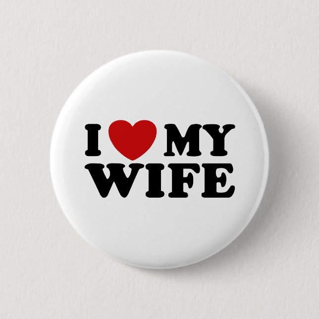 Badge Rond 5 Cm J'Aime Ma Femme (Devant)