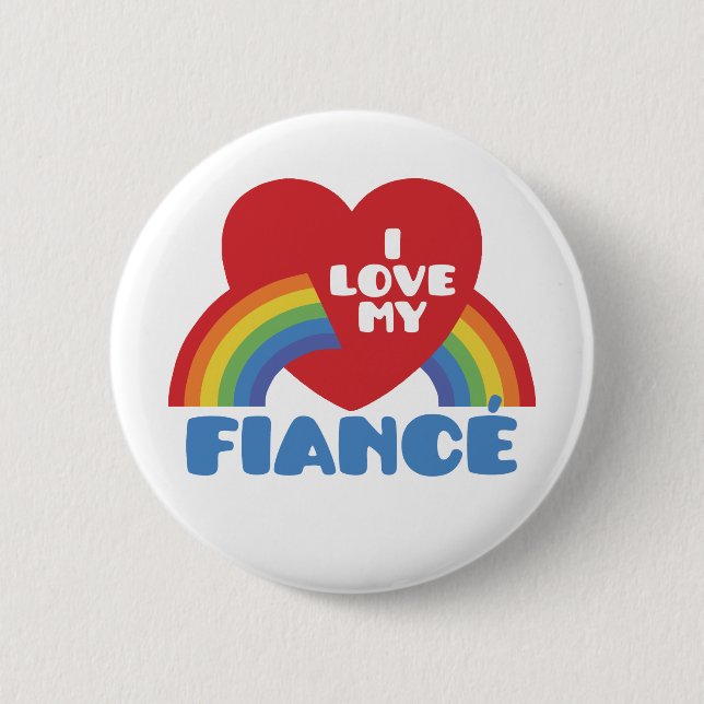 Badge Rond 5 Cm J'Aime Ma Fiance (Devant)