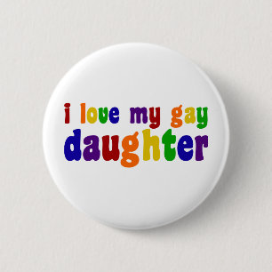 Badge Rond 5 Cm J'aime ma fille gaie