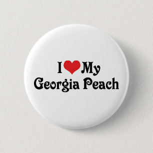 Badge Rond 5 Cm J'aime ma pêche de Géorgie