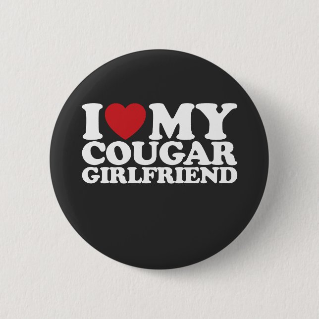 Badge Rond 5 Cm J'Aime Ma Petite Amie Cougar (Devant)