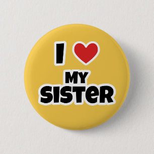 Badge Rond 5 Cm J'aime ma soeur