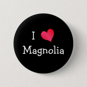 Badge Rond 5 Cm J'aime Magnolia