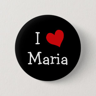 Badge Rond 5 Cm J'aime Maria
