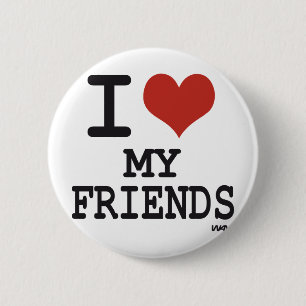 BADGE ROND 5 CM J'AIME MES AMIS