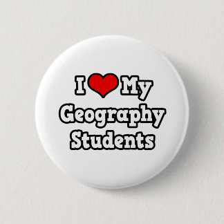 Badge Rond 5 Cm J'aime mes étudiants en géographie