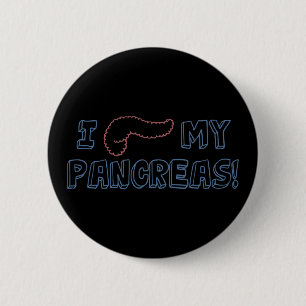 Badge Rond 5 Cm J'Aime Mes Pancréas