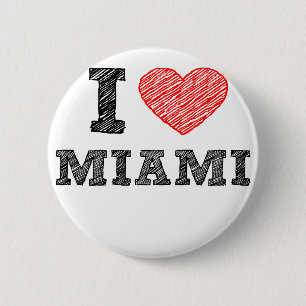 Badge Rond 5 Cm J'aime Miami