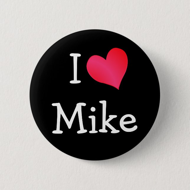 Badge Rond 5 Cm J'aime Mike (Devant)