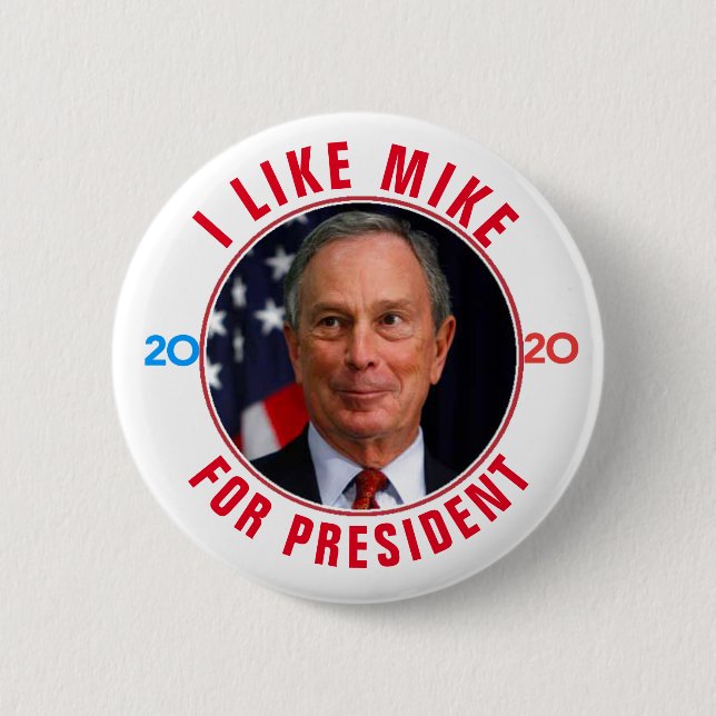 Badge Rond 5 Cm J'Aime Mike Pour Président 2020 (Devant)