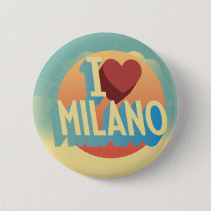 Badge Rond 5 Cm J'aime Milan