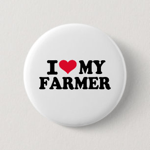 Badge Rond 5 Cm J'aime mon agriculteur