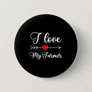 Badge Rond 5 Cm J'aime mon agriculteur Citation Femme d'agriculteu