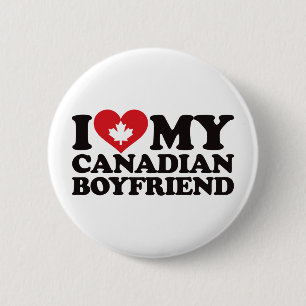 Badge Rond 5 Cm J'aime mon ami canadien