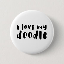 J'aime mon bouton de Goldendoodle