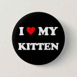 Badge Rond 5 Cm J'aime mon chaton