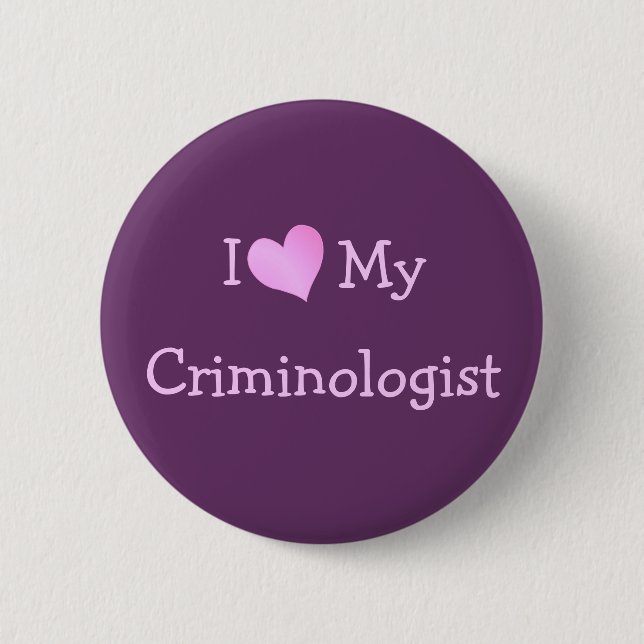 Badge Rond 5 Cm J'aime mon criminologue (Devant)