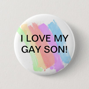 Badge Rond 5 Cm J'aime mon fils gai