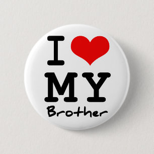Badge Rond 5 Cm J'aime mon frère