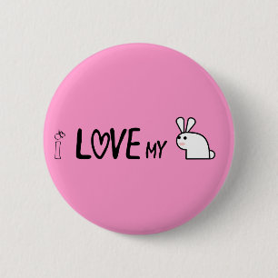 Badge Rond 5 Cm J'aime mon lapin