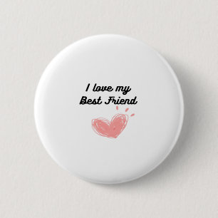 Badge Rond 5 Cm J'Aime Mon Meilleur Ami Classique
