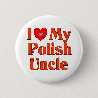 Badge Rond 5 Cm J'aime mon oncle polonais