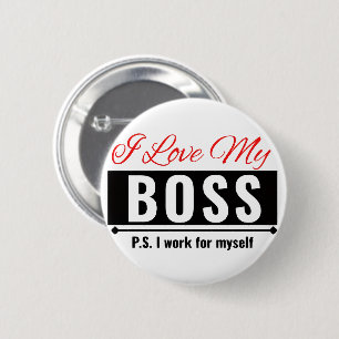 Badge Rond 5 Cm J'Aime Mon Patron