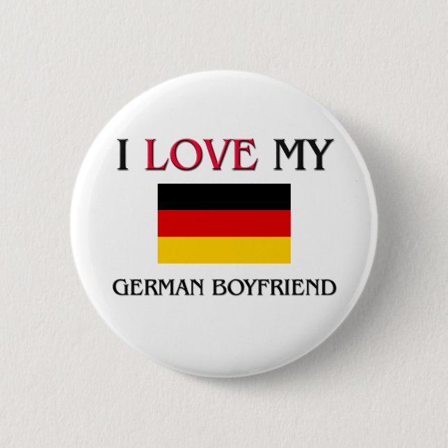 Badge Rond 5 Cm J'Aime Mon Petit Ami Allemand (Devant)