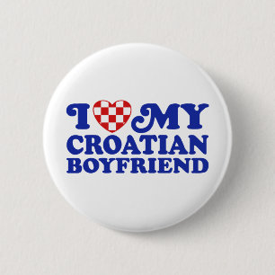 Badge Rond 5 Cm J'aime mon petit ami croate