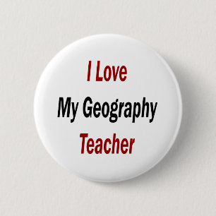 Badge Rond 5 Cm J'aime mon professeur de géographie