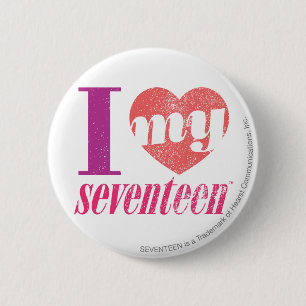 Badge Rond 5 Cm J'aime mon rose 17