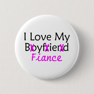 Badge Rond 5 Cm J'aime mon rose de fiancé d'ami