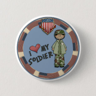 Badge Rond 5 Cm J'aime mon soldier1a