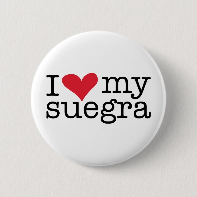 Badge Rond 5 Cm J'Aime Mon Suegra (Mère En Droit) (Devant)