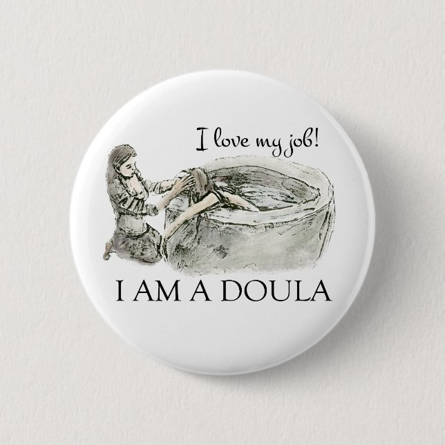 Badge Rond 5 Cm J'aime mon travail ! Insigne de Doula (Devant)
