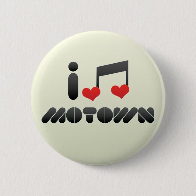 Badge Rond 5 Cm J'aime Motown (Devant)