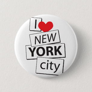 Badge Rond 5 Cm J'aime New York City