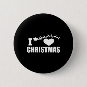 Badge Rond 5 Cm J'aime Noël