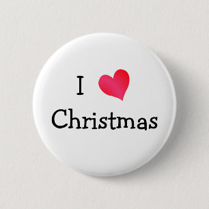 Badge Rond 5 Cm J'aime Noël