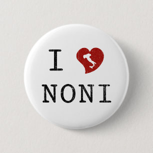 Badge Rond 5 Cm J'aime Noni