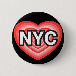 Badge Rond 5 Cm J'aime NYC. J'adore NYC. New York. Je coeur NY