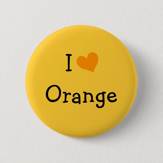Badge Rond 5 Cm J'Aime Orange (Devant)