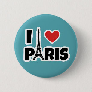 Badge Rond 5 Cm J'aime Paris