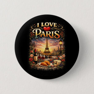 Badge Rond 5 Cm J'aime Paris