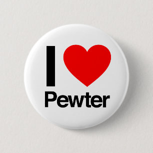 Badge Rond 5 Cm j'aime pewter